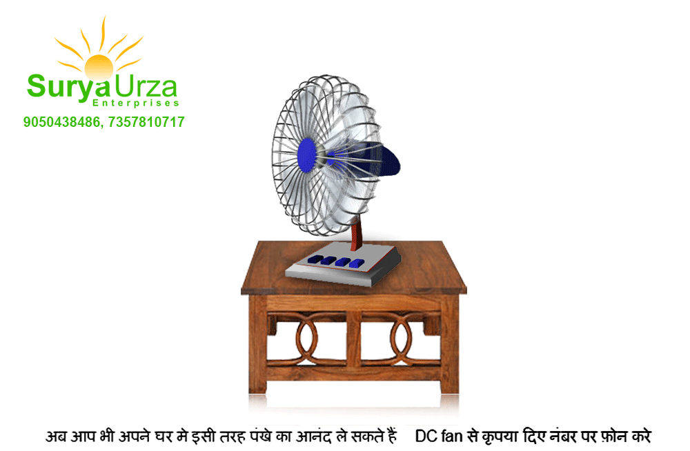 Dc Table Fan On Solar Panel Suryaurza Enterprises